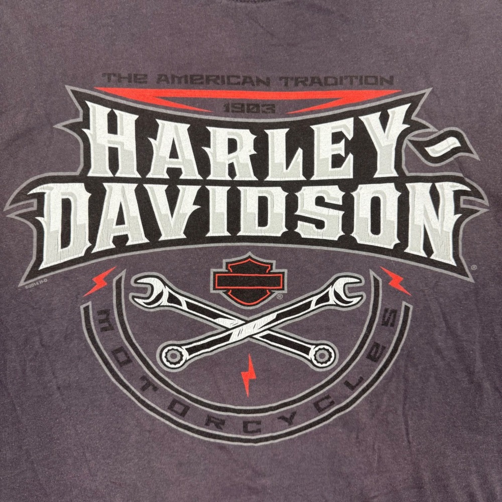Harley Davidson Muscle Tee XL 23x28.5 Folsom CA Graphic Black Biker Vintage Wash